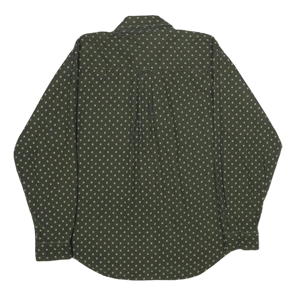 PRESWICK & MOORE Mens Green Printed Cotton Shirt XL Classic Button Down