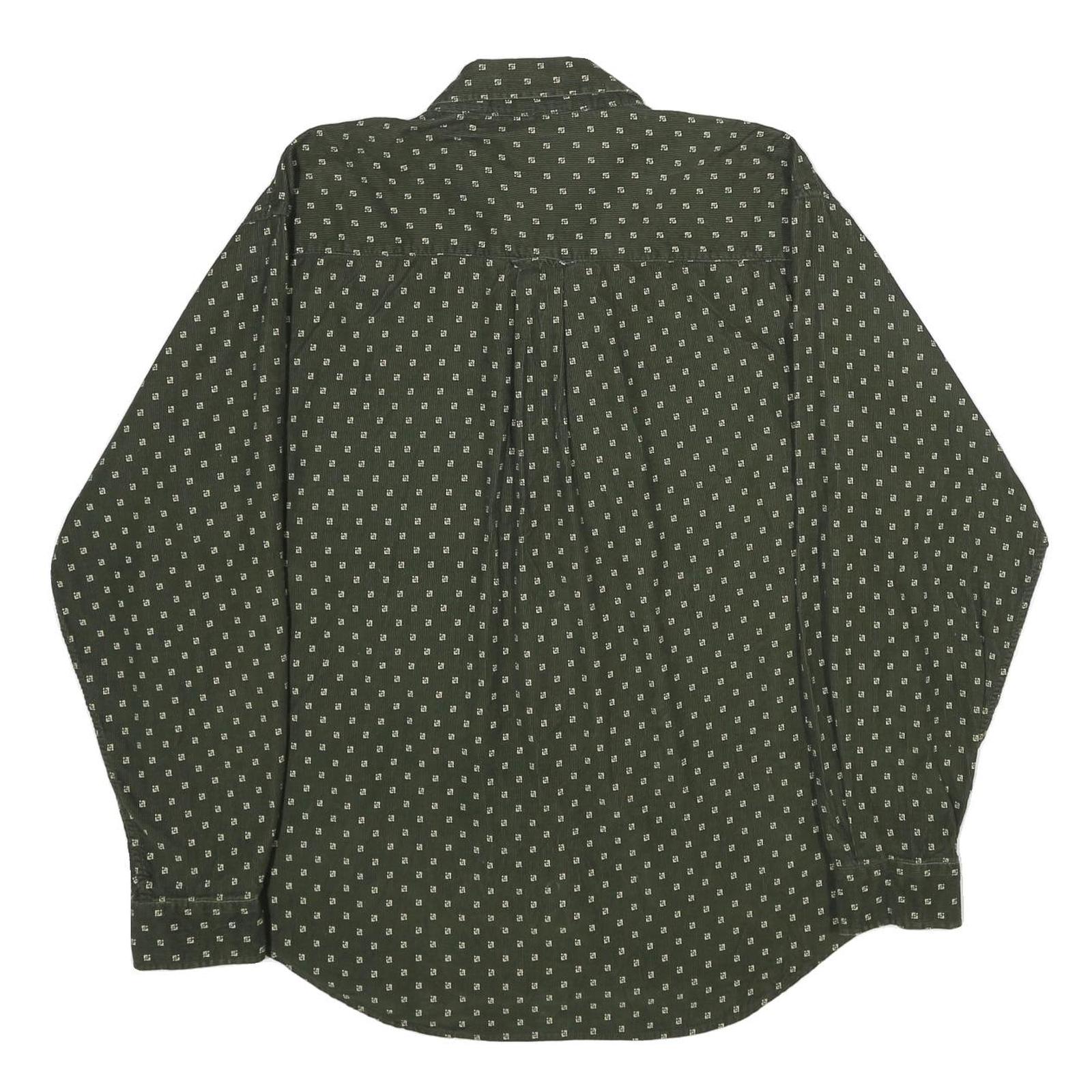 PRESWICK & MOORE Mens Green Printed Cotton Shirt XL Classic Button Down