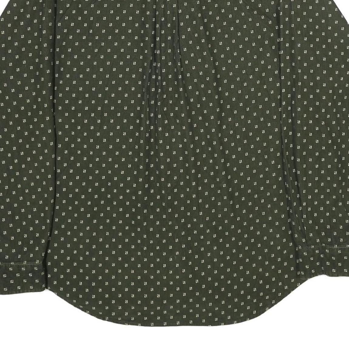 PRESWICK & MOORE Mens Green Printed Cotton Shirt XL Classic Button Down