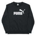 PUMA Mens Black Cotton Blend Crew Neck Sweatshirt M Logo Print Casual
