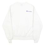 CHAMPION REVERSE WEAVE Mens White Crew Neck S Embroidered Logo Sweatshirt