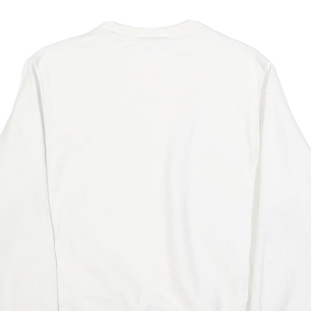 CHAMPION REVERSE WEAVE Mens White Crew Neck S Embroidered Logo Sweatshirt