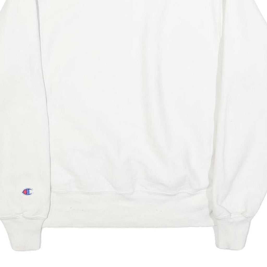 CHAMPION REVERSE WEAVE Mens White Crew Neck S Embroidered Logo Sweatshirt