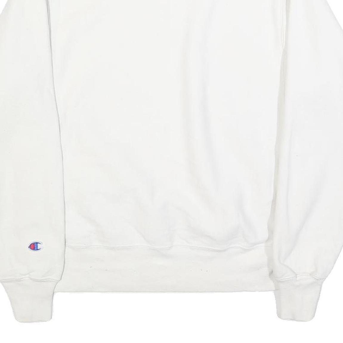CHAMPION REVERSE WEAVE Mens White Crew Neck S Embroidered Logo Sweatshirt