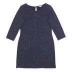 WHITE STUFF Womens Purple Cotton Blend Shift Dress Jersey 3/4 Sleeve UK 12