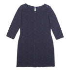 WHITE STUFF Womens Purple Cotton Blend Shift Dress Jersey 3/4 Sleeve UK 12