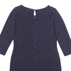 WHITE STUFF Womens Purple Cotton Blend Shift Dress Jersey 3/4 Sleeve UK 12