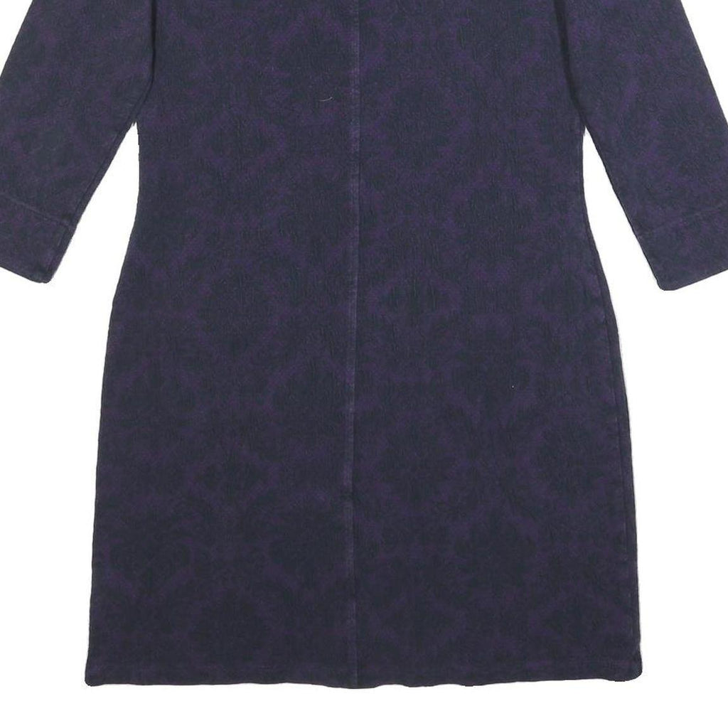 WHITE STUFF Womens Purple Cotton Blend Shift Dress Jersey 3/4 Sleeve UK 12