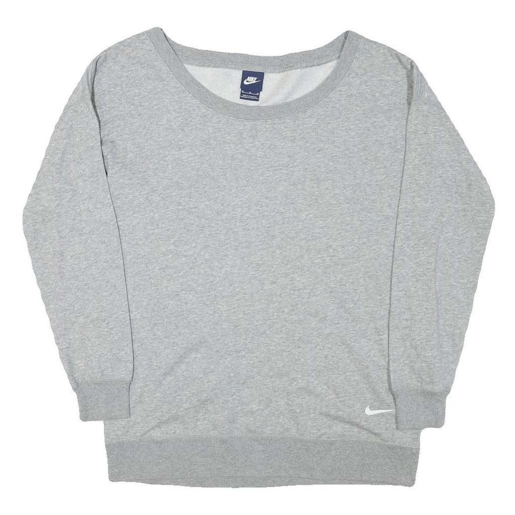 NIKE Womens Grey Sweatshirt Crew Neck M Lightweight Cotton Blend Casual