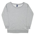 NIKE Womens Grey Sweatshirt Crew Neck M Lightweight Cotton Blend Casual