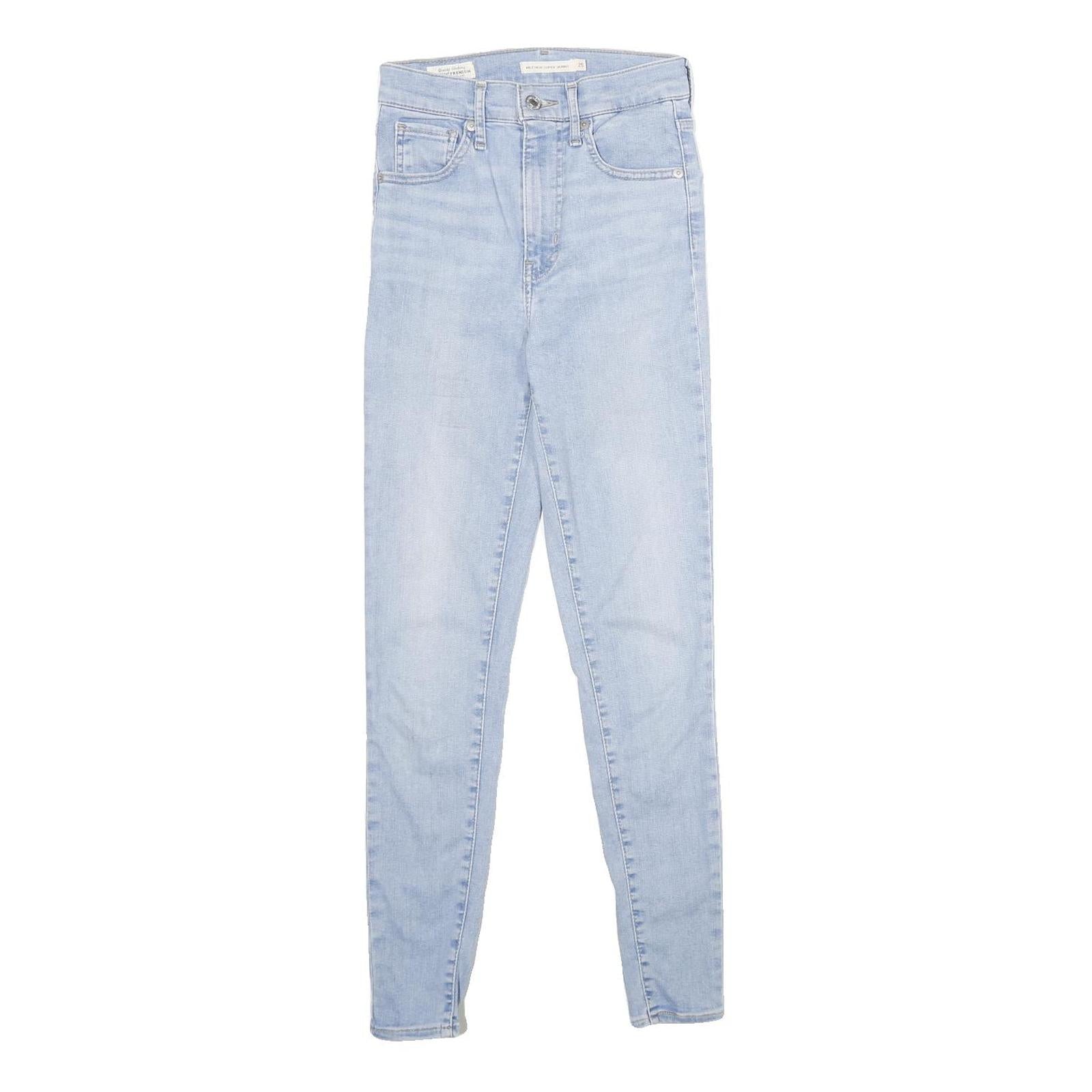 LEVI'S Mile High Super Skinny Big E Womens Jeans Blue Slim Skinny Denim Light