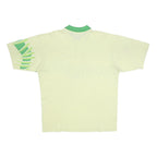 SPALDING Mens Cream & Green Abstract Print Short Sleeve Polo Shirt L Casual