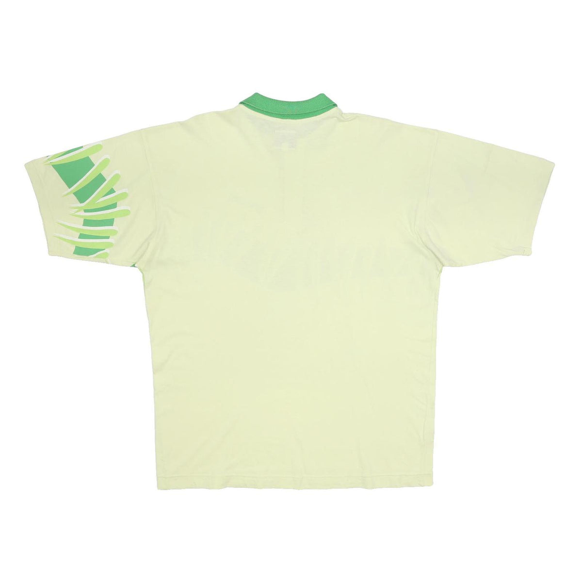 SPALDING Mens Cream & Green Abstract Print Short Sleeve Polo Shirt L Casual