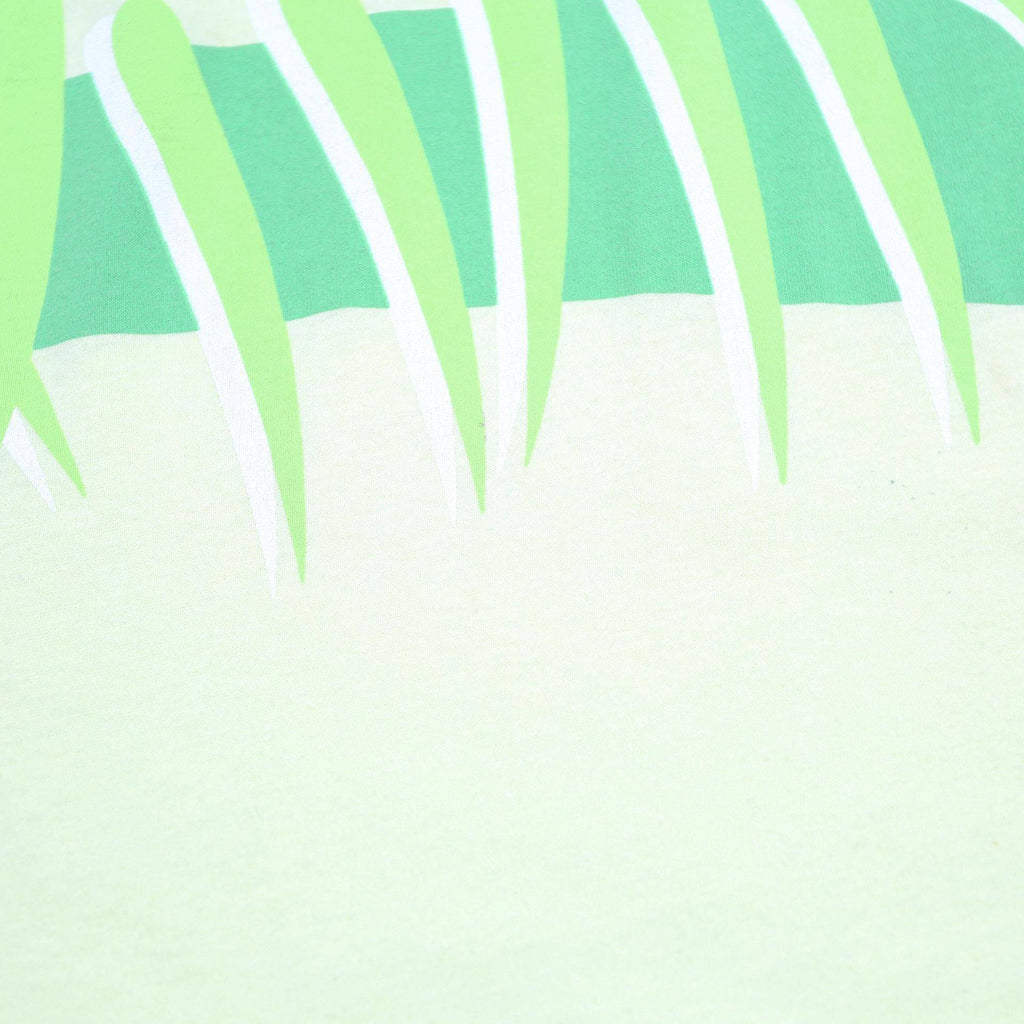 SPALDING Mens Cream & Green Abstract Print Short Sleeve Polo Shirt L Casual