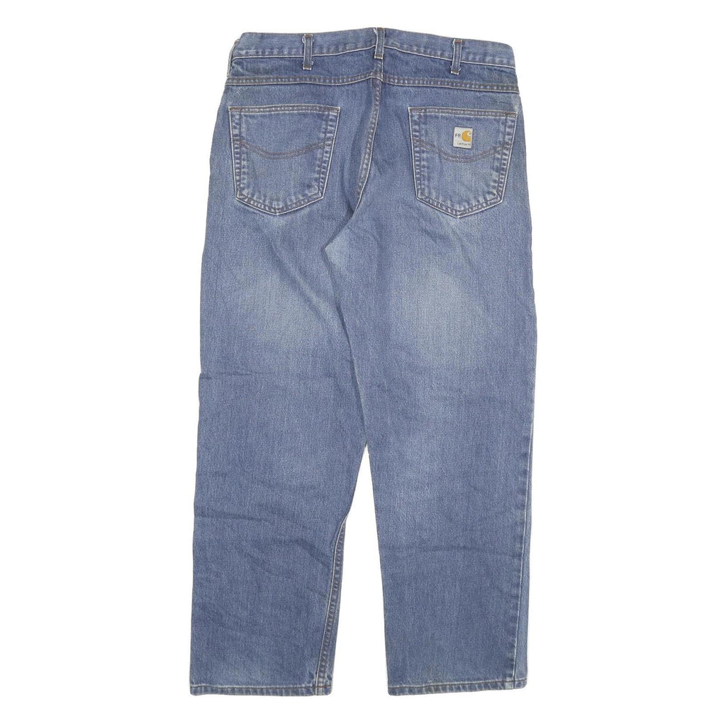 CARHARTT Mens Regular Fit Blue Denim Jeans W36 L30 Classic Cotton Blend Zip