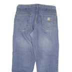 CARHARTT Mens Regular Fit Blue Denim Jeans W36 L30 Classic Cotton Blend Zip