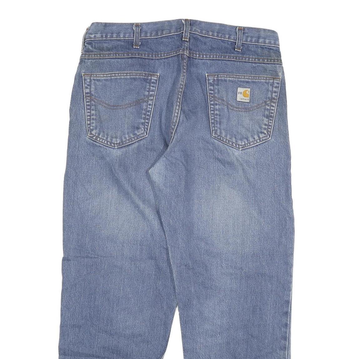 CARHARTT Mens Regular Fit Blue Denim Jeans W36 L30 Classic Cotton Blend Zip