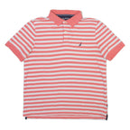 NAUTICA Mens Polo Shirt Pink Striped M