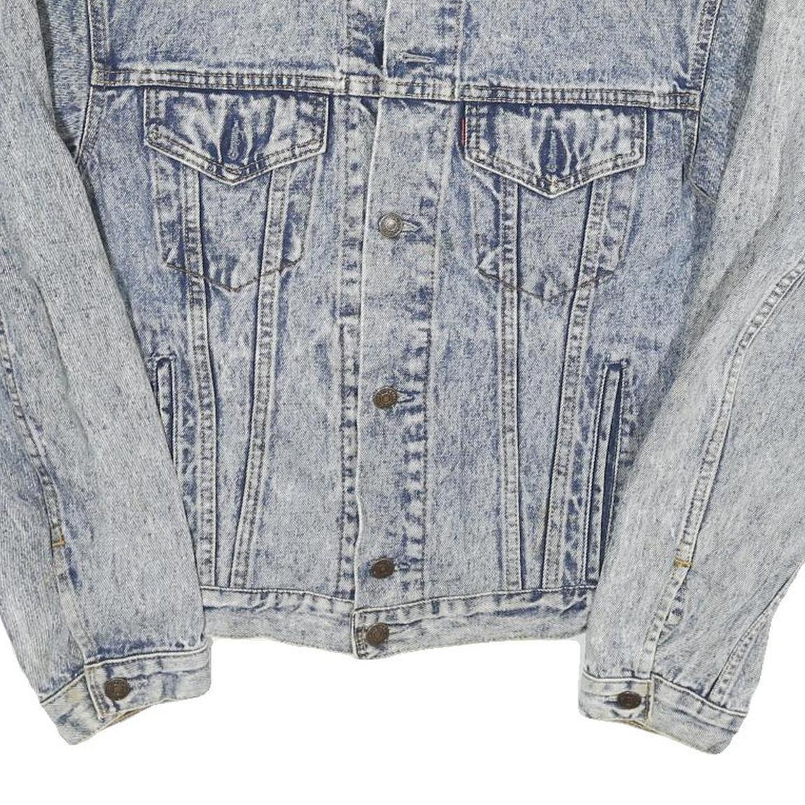 LEVI'S Mens Blue Denim Jacket S Cotton Blend Button Closure Classic Fit Casual