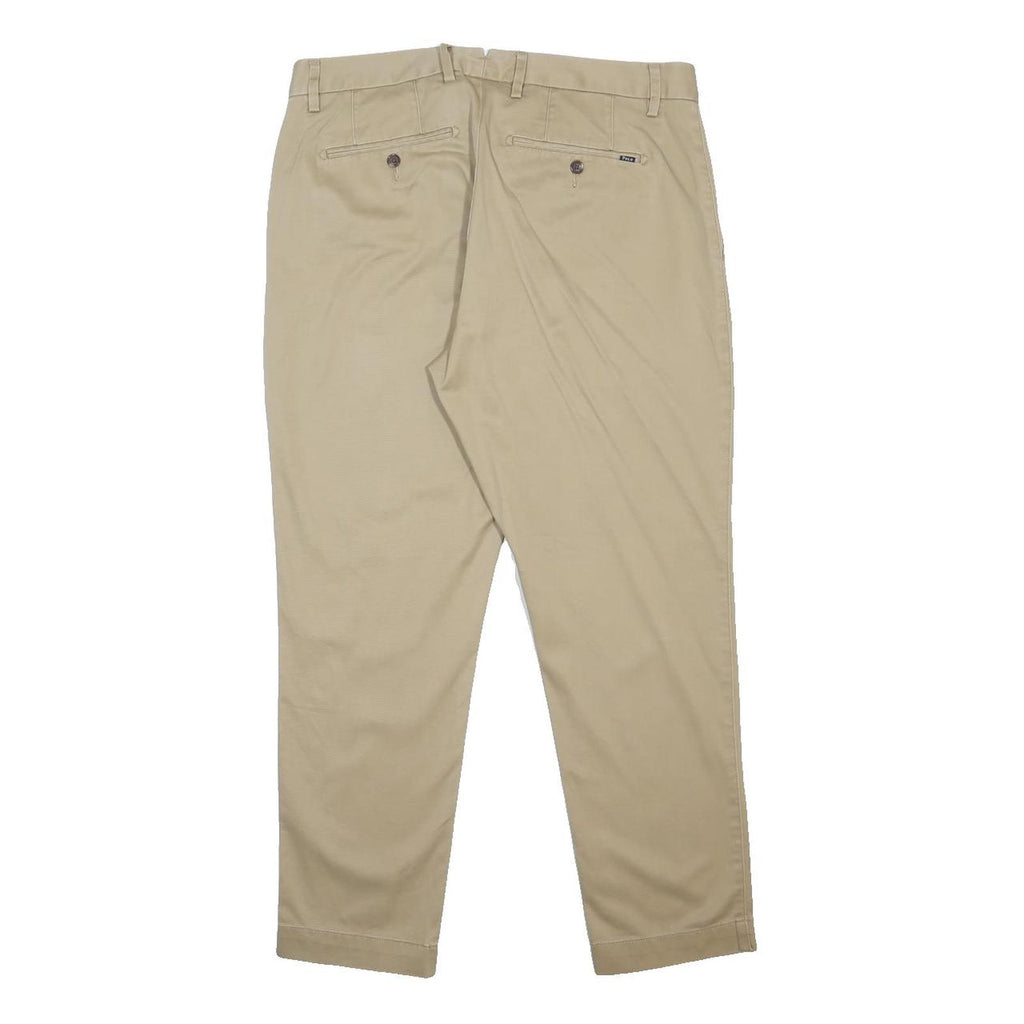 POLO RALPH LAUREN Womens Cotton Blend Beige Regular Fit Straight Trousers W33