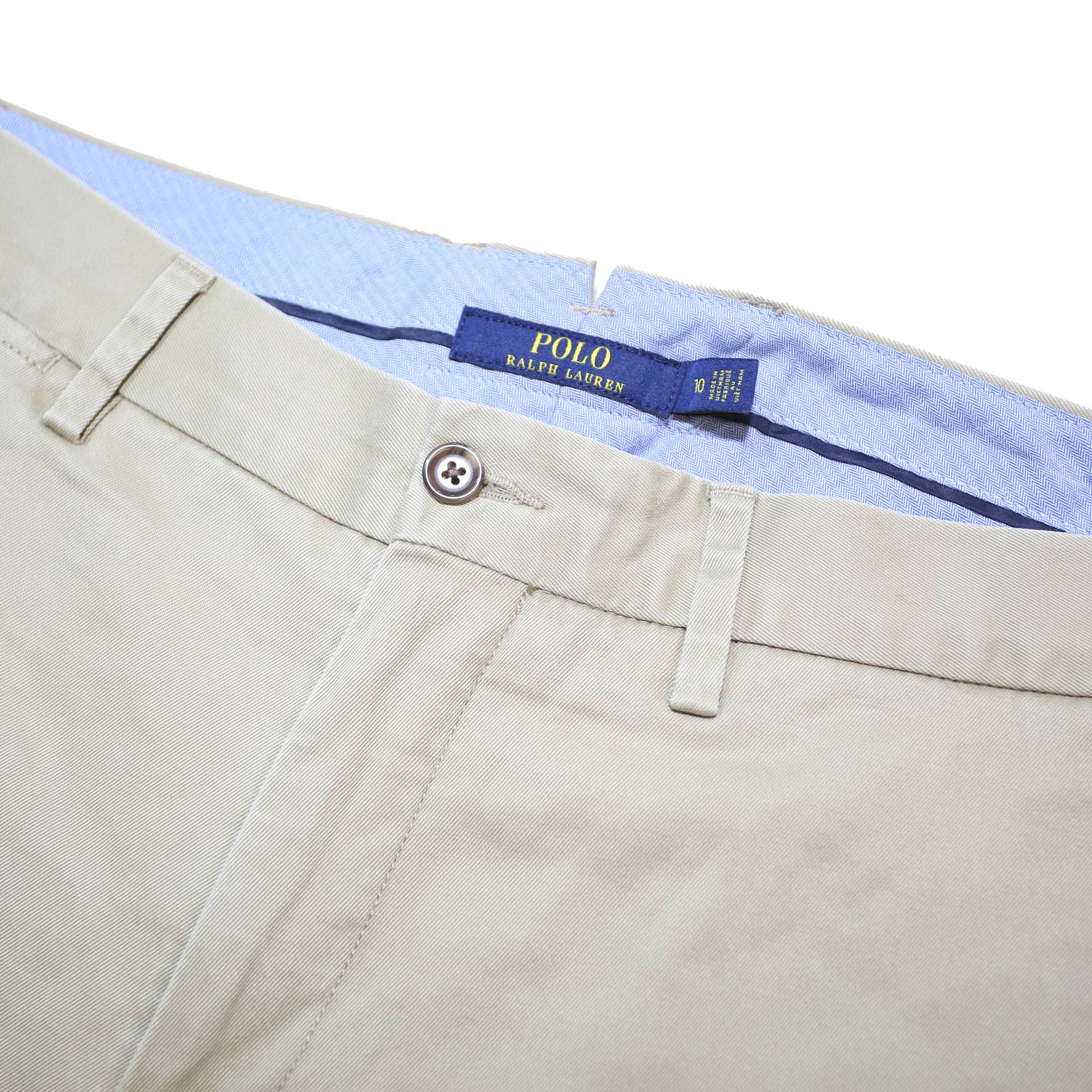 POLO RALPH LAUREN Womens Cotton Blend Beige Regular Fit Straight Trousers W33