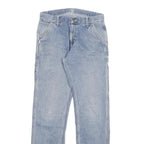 CARHARTT Mens Slim Light Blue Denim Jeans W29 L34 Zip Closure Cotton Blend