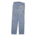 CARHARTT Mens Slim Light Blue Denim Jeans W29 L34 Zip Closure Cotton Blend