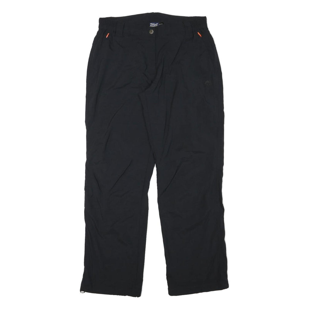 CRIVIT Womens Relaxed Black Polyester Blend Trousers W31 L30 Outdoor Casual Zip