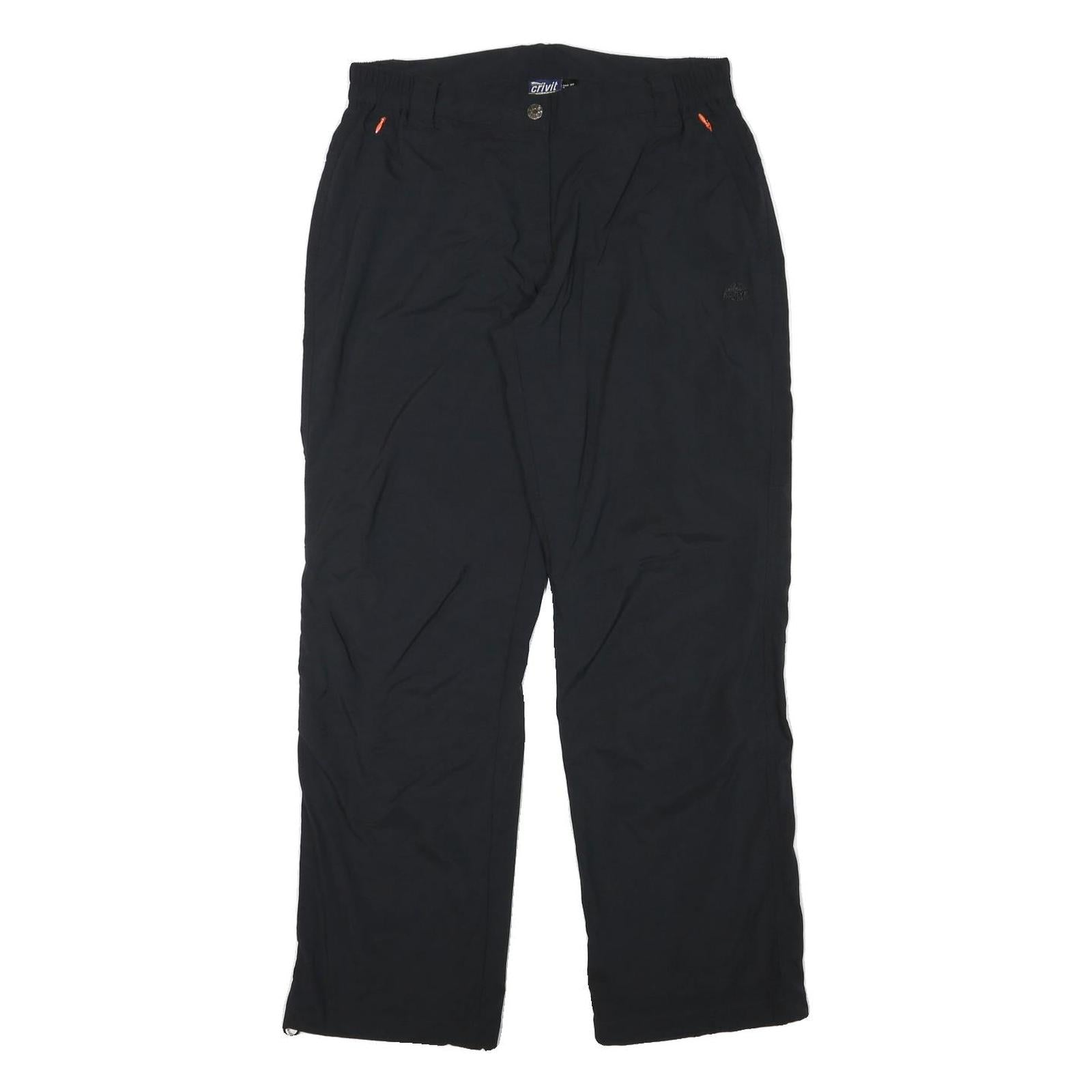 CRIVIT Womens Relaxed Black Polyester Blend Trousers W31 L30 Outdoor Casual Zip