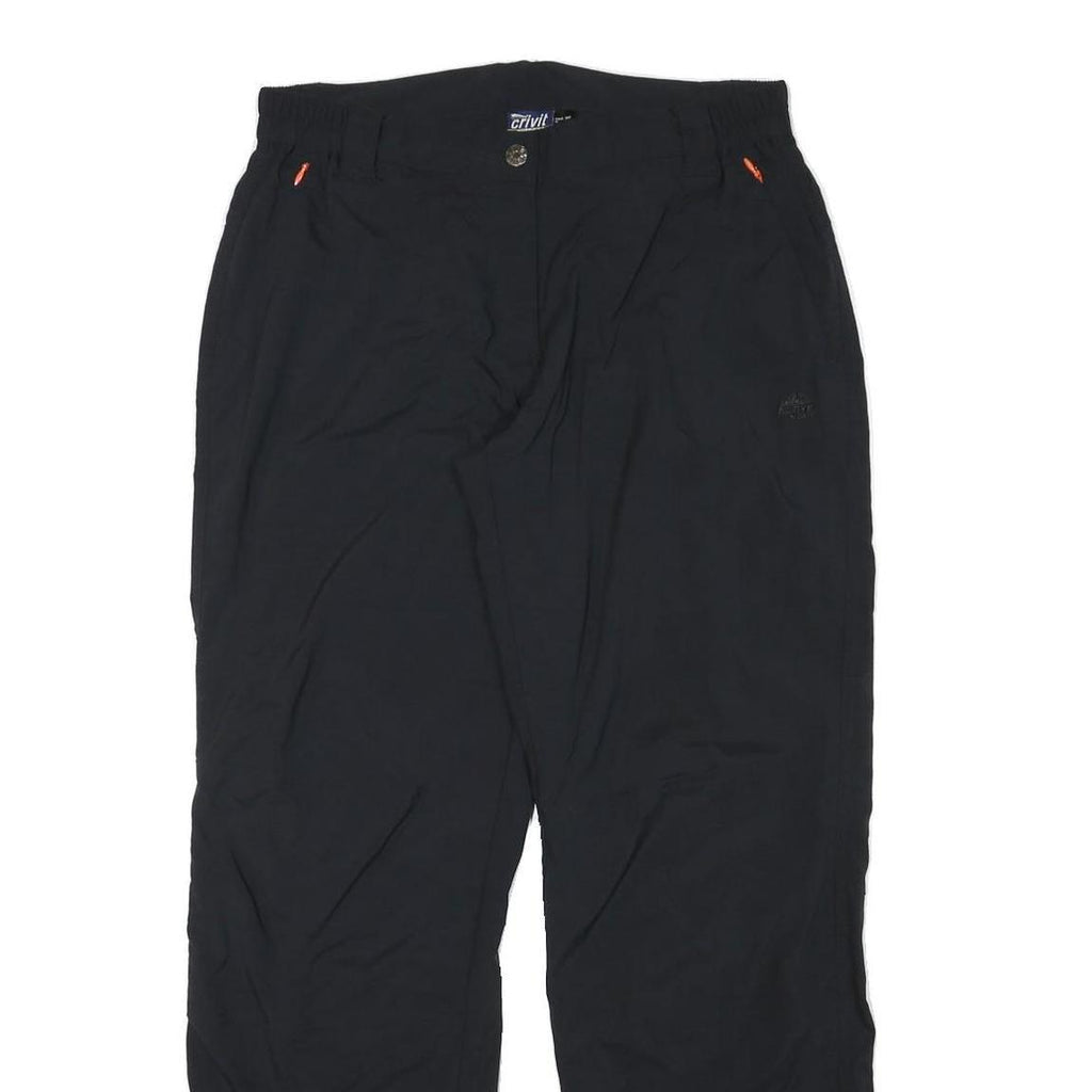 CRIVIT Womens Relaxed Black Polyester Blend Trousers W31 L30 Outdoor Casual Zip