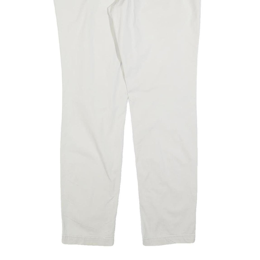 H&M Womens Cotton Blend White Slim Tapered Trousers W34 L32 Casual Smartwear