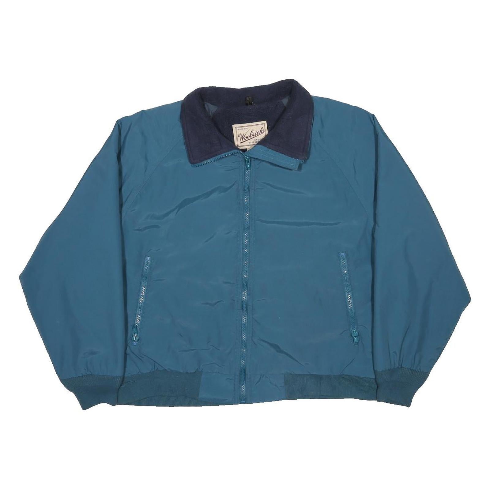 WOOLRICH Womens Blue Nylon Zip Jacket S Casual Outerwear Lightweight