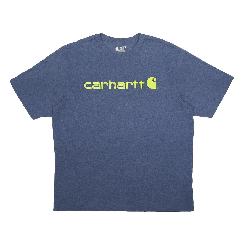 CARHARTT Mens Blue Graphic T-Shirt XL Short Sleeve Crew Neck Cotton Blend