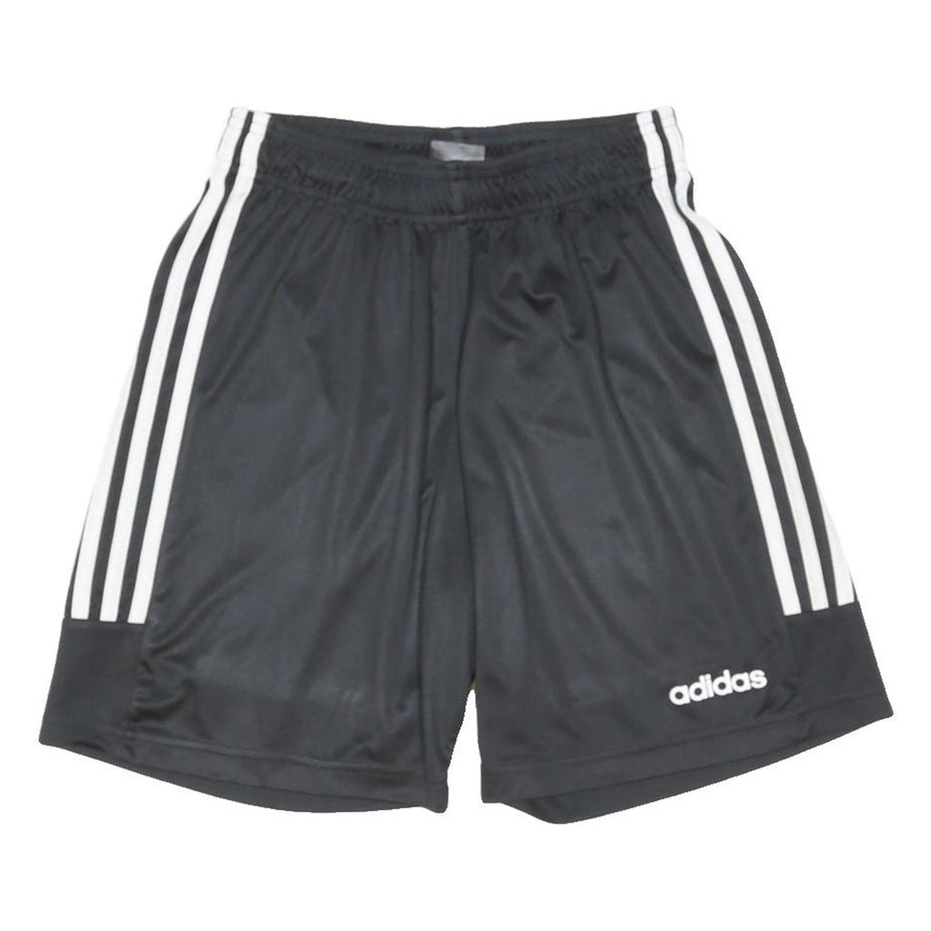 ADIDAS Mens Black Casual Shorts S W22 Three Stripe Logo Sports Gym