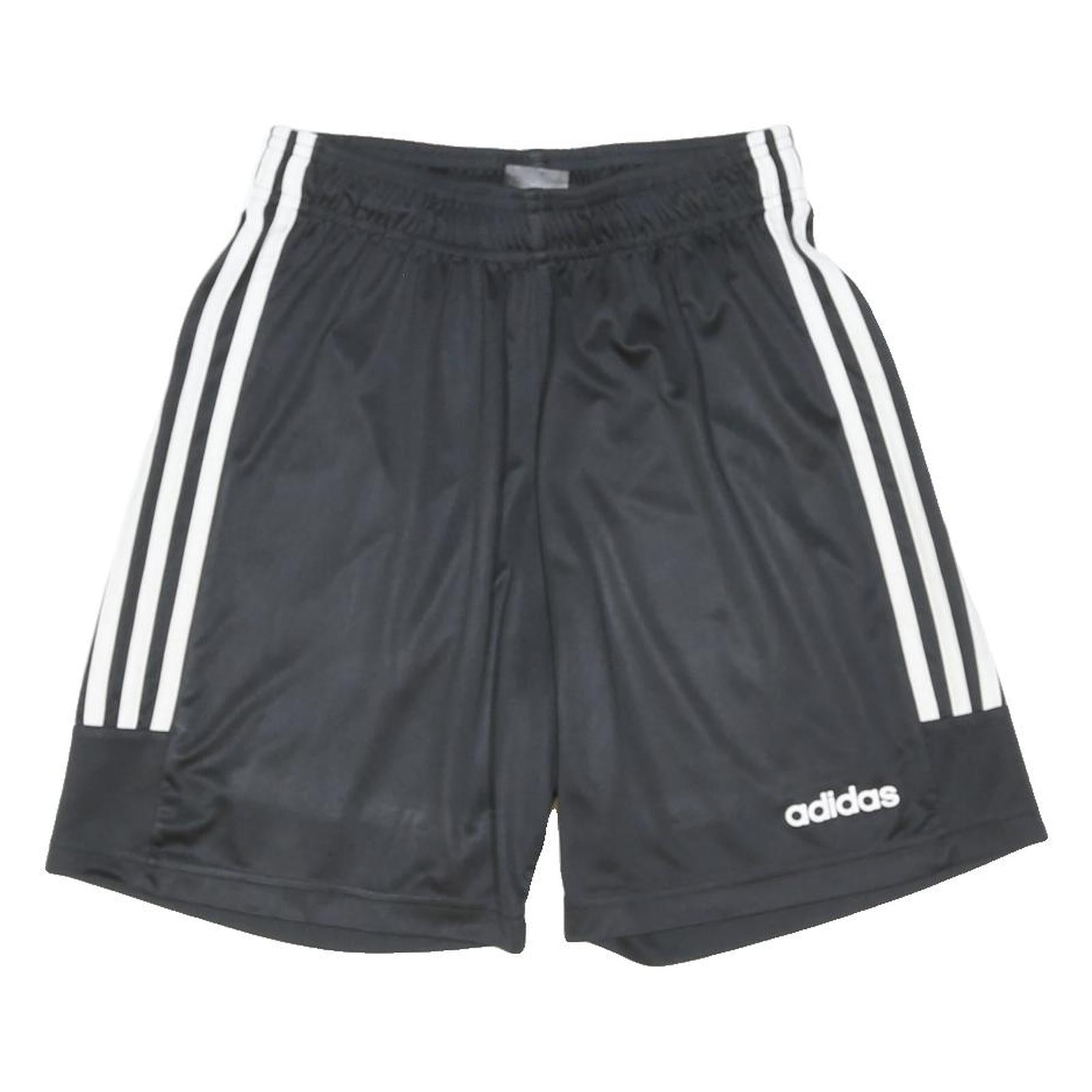 ADIDAS Mens Black Casual Shorts S W22 Three Stripe Logo Sports Gym