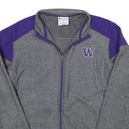 CHAMPION Mens Grey & Purple Zip Jacket XL Polyester Blend Huskies Athletic
