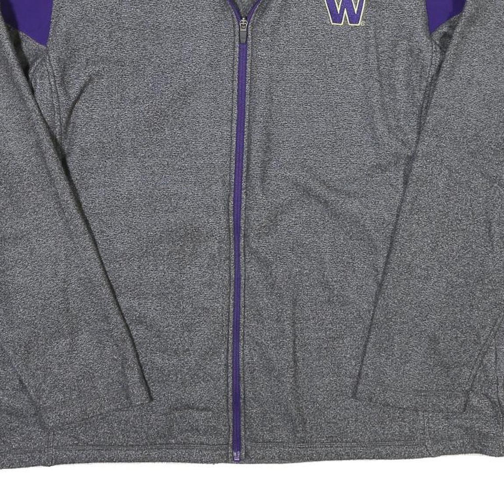CHAMPION Mens Grey & Purple Zip Jacket XL Polyester Blend Huskies Athletic