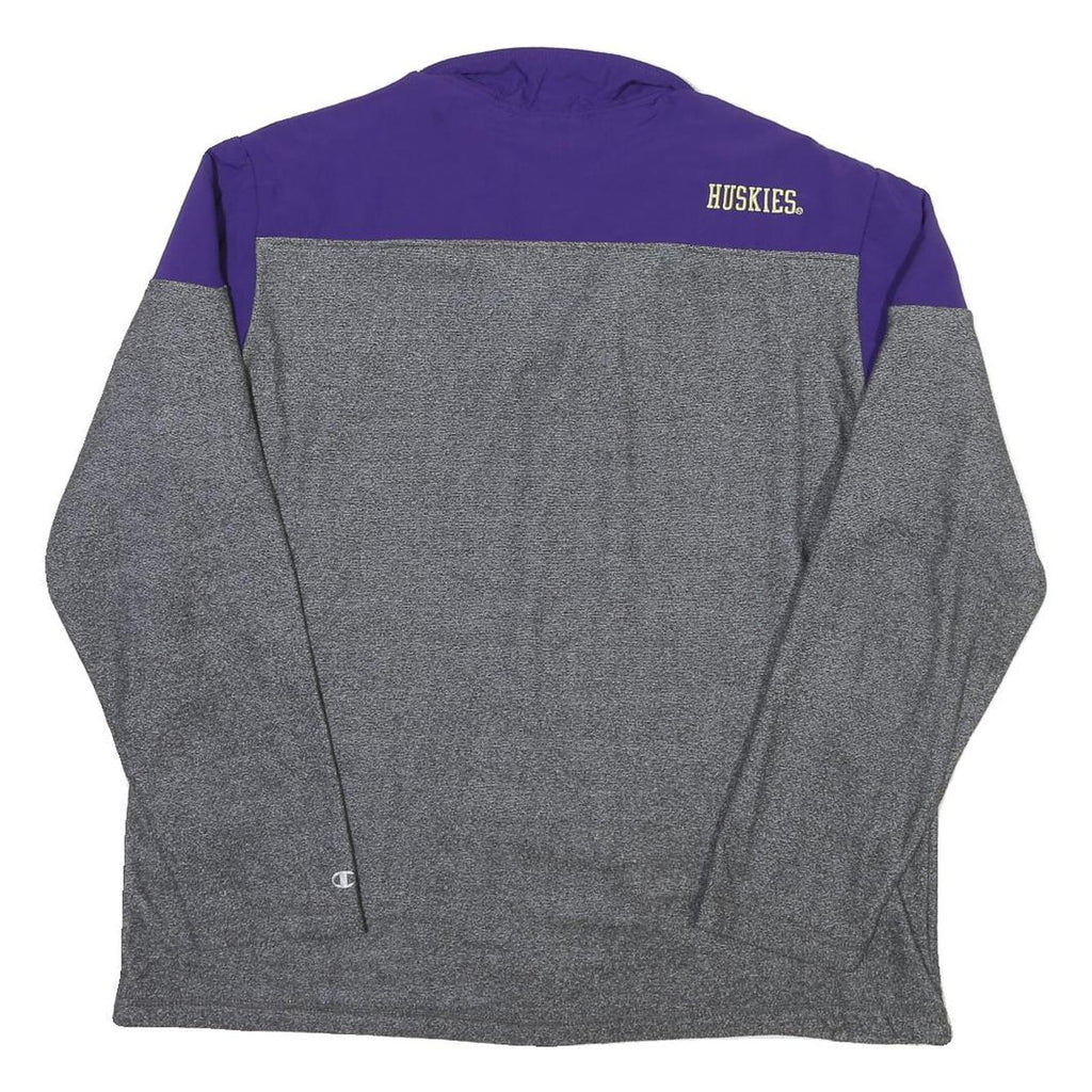 CHAMPION Mens Grey & Purple Zip Jacket XL Polyester Blend Huskies Athletic