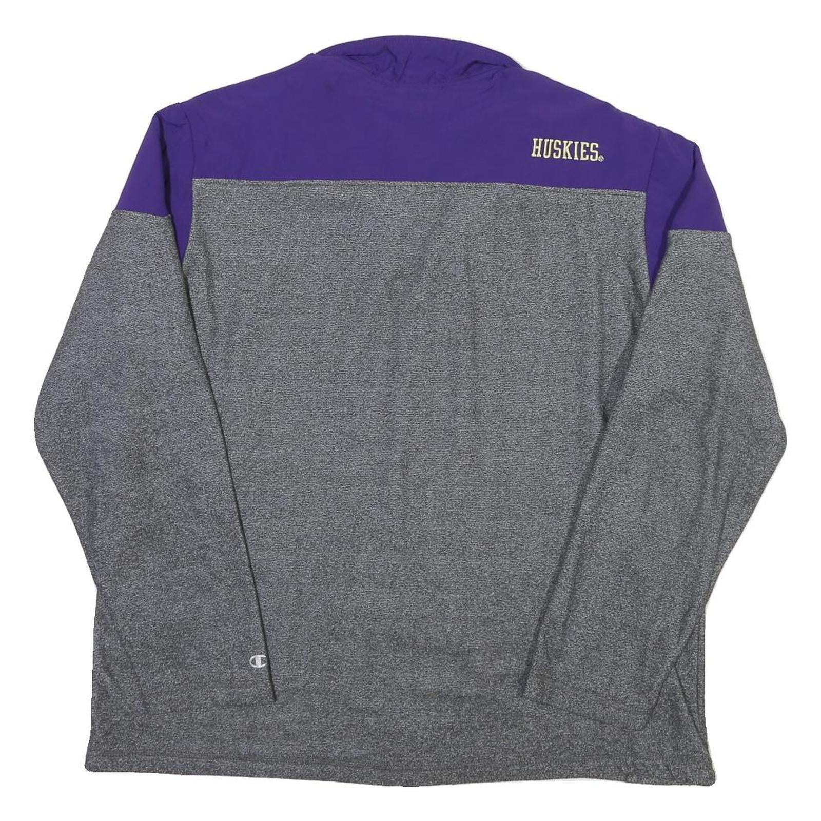 CHAMPION Mens Grey & Purple Zip Jacket XL Polyester Blend Huskies Athletic
