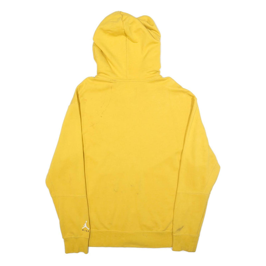 AIR JORDAN Mens Yellow Hoodie L Zip Up Cotton Blend Casual Sweatshirt