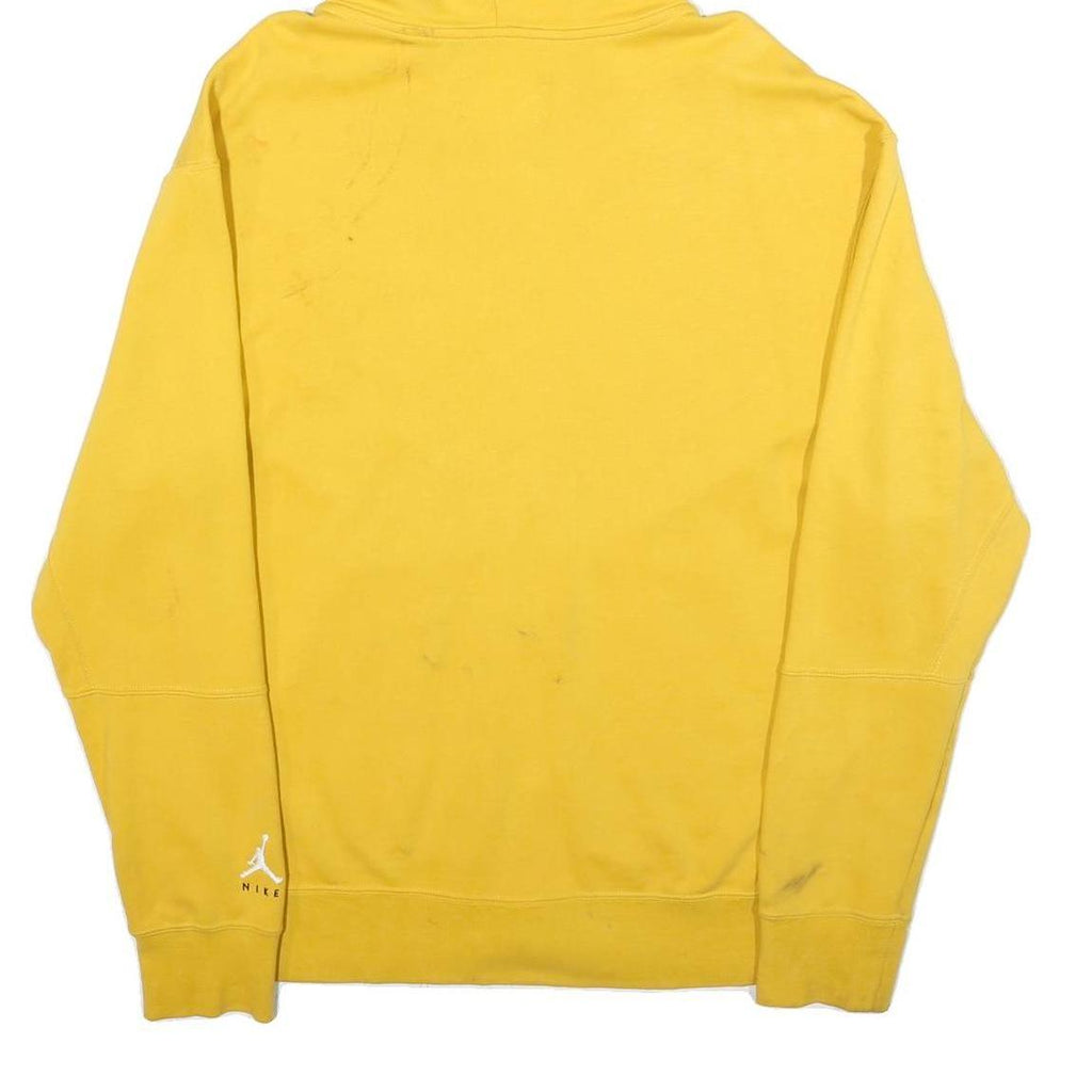 AIR JORDAN Mens Yellow Hoodie L Zip Up Cotton Blend Casual Sweatshirt