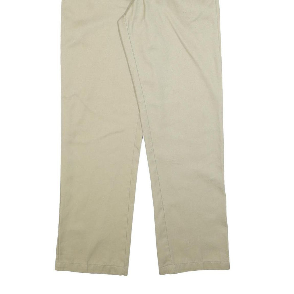 DICKIES Mens Cotton Blend Beige Regular Fit Straight Leg Trousers W34 L34