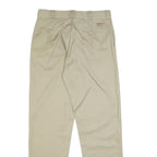 DICKIES Mens Cotton Blend Beige Regular Fit Straight Leg Trousers W34 L34