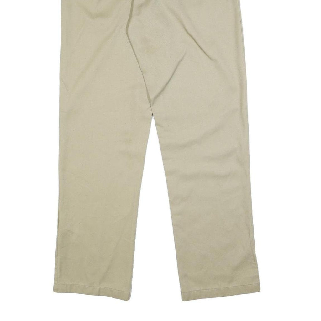 DICKIES Mens Cotton Blend Beige Regular Fit Straight Leg Trousers W34 L34