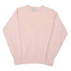 BENETTON Womens Pink Plain Wool Jumper Crew Neck Basic Knit S Soft Comfort