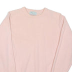 BENETTON Womens Pink Plain Wool Jumper Crew Neck Basic Knit S Soft Comfort