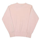 BENETTON Womens Pink Plain Wool Jumper Crew Neck Basic Knit S Soft Comfort