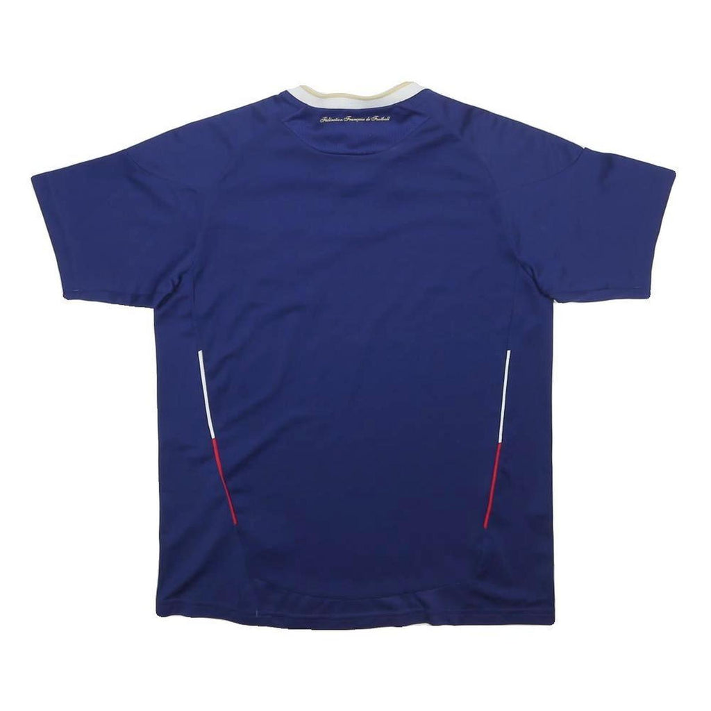 ADIDAS Boys Blue French Football Shirt 13-14Y Short Sleeve V-Neck Sports T-Shirt
