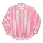 LEVI'S Mens Red & White Striped Cotton Shirt XL Casual Button Down Long Sleeve