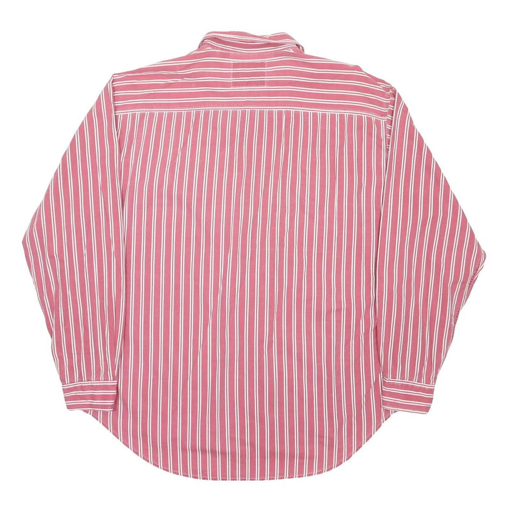 LEVI'S Mens Red & White Striped Cotton Shirt XL Casual Button Down Long Sleeve